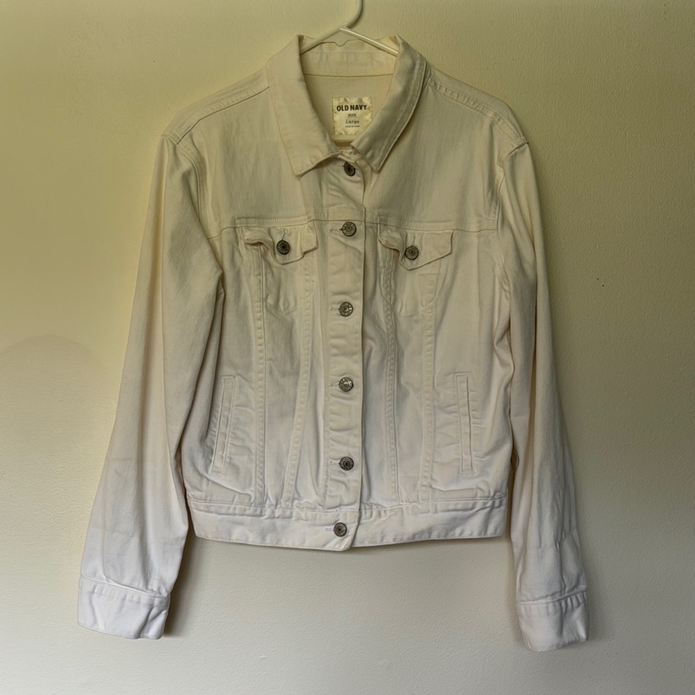 Old Navy Cream Jean Jacket Classic Denim Style